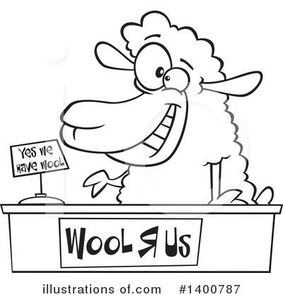Royalty-Free (RF) Sheep Clipart Illustration by toonaday - Stock Sample #1400787