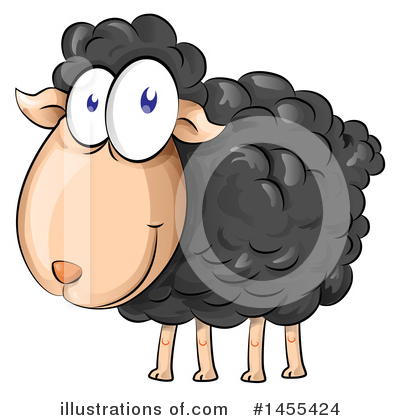 Black Sheep Clipart #1455424 by Domenico Condello