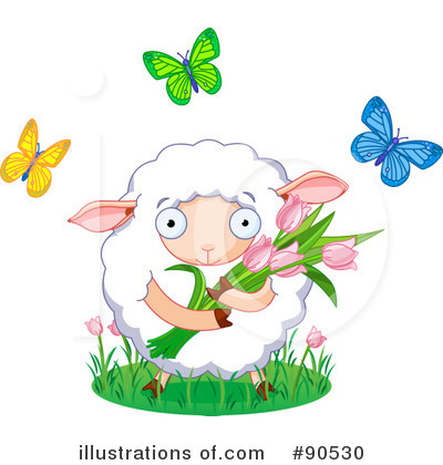 Royalty-Free (RF) Sheep Clipart Illustration by Pushkin - Stock Sample #90530