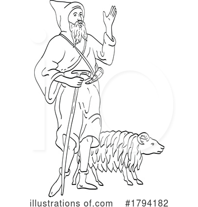 Royalty-Free (RF) Shepherd Clipart Illustration by patrimonio - Stock Sample #1794182