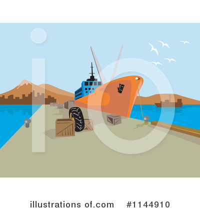 Royalty-Free (RF) Ship Clipart Illustration by patrimonio - Stock Sample #1144910