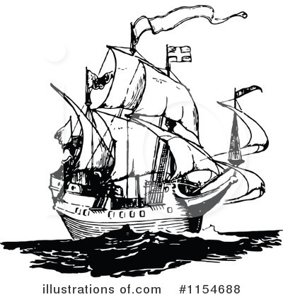 Royalty-Free (RF) Ship Clipart Illustration by Prawny Vintage - Stock Sample #1154688