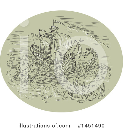 Sea Monster Clipart #1451490 by patrimonio