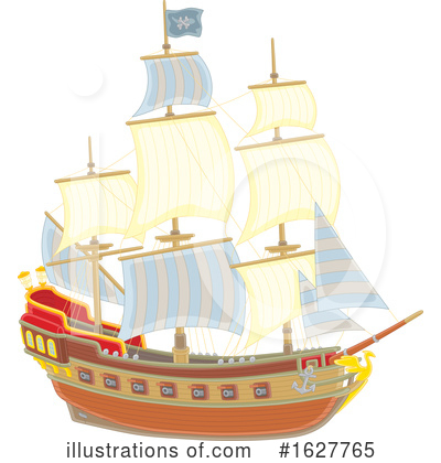Pirate Ship Clipart #1627765 by Alex Bannykh