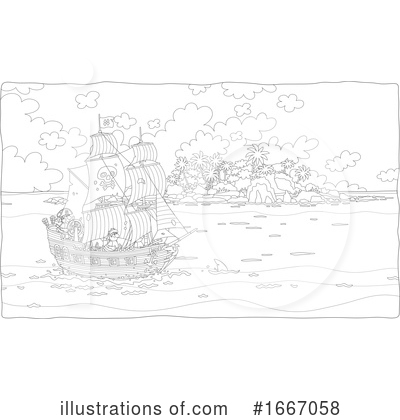 Pirate Ship Clipart #1667058 by Alex Bannykh