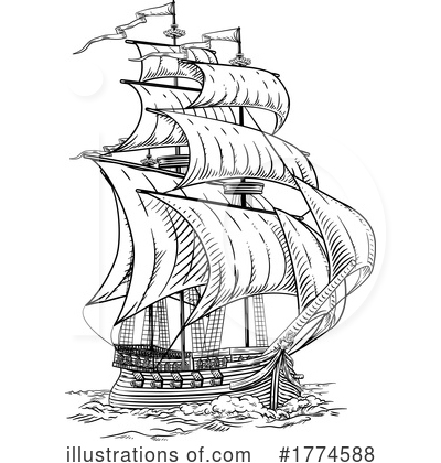Pirate Ship Clipart #1774588 by AtStockIllustration
