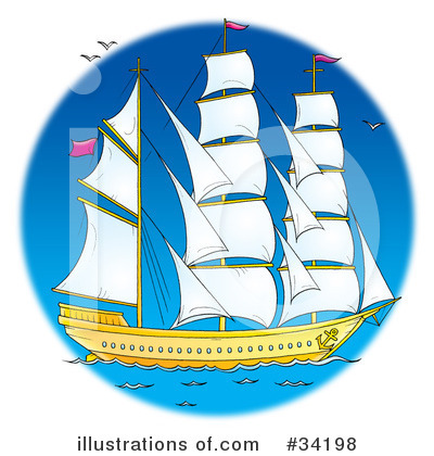 Royalty-Free (RF) Ship Clipart Illustration by Alex Bannykh - Stock Sample #34198