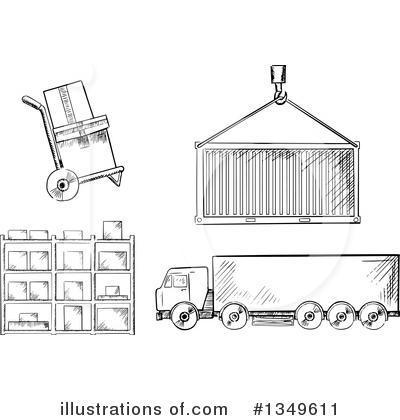 Cargo Container Clipart #1349611 by Vector Tradition SM