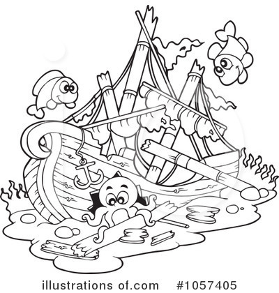 Royalty-Free (RF) Shipwreck Clipart Illustration by visekart - Stock Sample #1057405