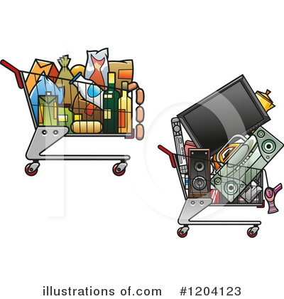Royalty-Free (RF) Shopping Cart Clipart Illustration by Vector Tradition SM - Stock Sample #1204123
