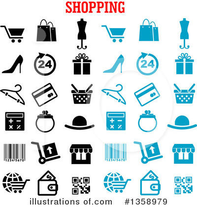Online Shopping Clipart #1358979 by Vector Tradition SM