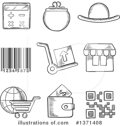 Royalty-Free (RF) Shopping Clipart Illustration by Vector Tradition SM - Stock Sample #1371408