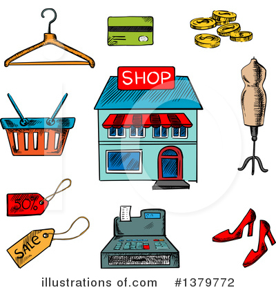 Royalty-Free (RF) Shopping Clipart Illustration by Vector Tradition SM - Stock Sample #1379772