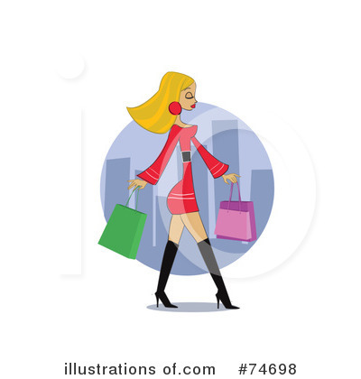 Royalty-Free (RF) Shopping Clipart Illustration by peachidesigns - Stock Sample #74698