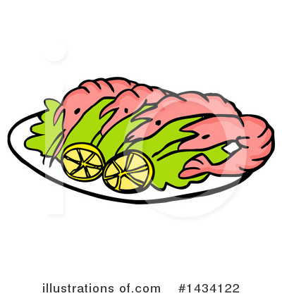Shrimp Clipart #1434122 by LaffToon