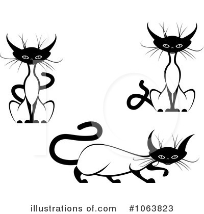 Royalty-Free (RF) Siamese Cat Clipart Illustration by Vector Tradition SM - Stock Sample #1063823
