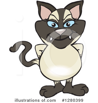 Royalty-Free (RF) Siamese Cat Clipart Illustration by Dennis Holmes Designs - Stock Sample #1280399