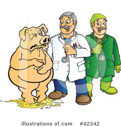 Royalty-Free (RF) Sick Pig Clipart Illustration by Snowy - Stock Sample #42342