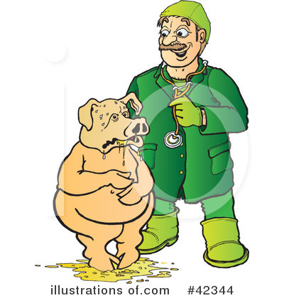 Royalty-Free (RF) Sick Pig Clipart Illustration by Snowy - Stock Sample #42344