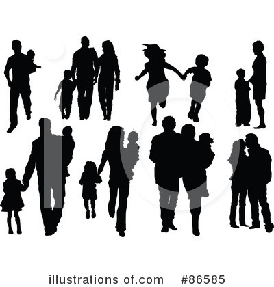 Royalty-Free (RF) Silhouette Clipart Illustration by Pushkin - Stock Sample #86585
