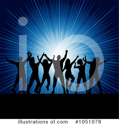 Royalty-Free (RF) Silhouetted Dancers Clipart Illustration by KJ Pargeter - Stock Sample #1051078