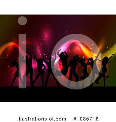 Royalty-Free (RF) Silhouetted Dancers Clipart Illustration by KJ Pargeter - Stock Sample #1086718