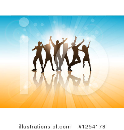 Royalty-Free (RF) Silhouetted Dancers Clipart Illustration by KJ Pargeter - Stock Sample #1254178