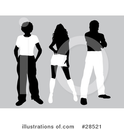 Royalty-Free (RF) Silhouetted People Clipart Illustration by KJ Pargeter - Stock Sample #28521