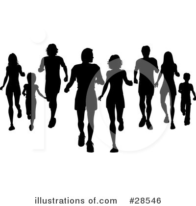 Royalty-Free (RF) Silhouetted People Clipart Illustration by KJ Pargeter - Stock Sample #28546