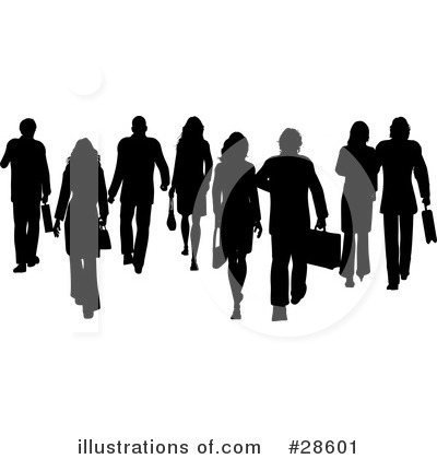 Royalty-Free (RF) Silhouetted People Clipart Illustration by KJ Pargeter - Stock Sample #28601