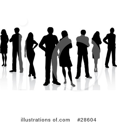 Royalty-Free (RF) Silhouetted People Clipart Illustration by KJ Pargeter - Stock Sample #28604