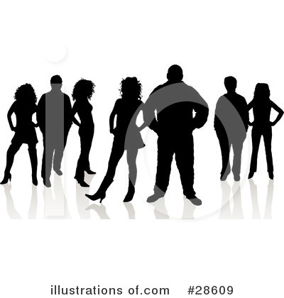 Royalty-Free (RF) Silhouetted People Clipart Illustration by KJ Pargeter - Stock Sample #28609