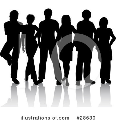 Royalty-Free (RF) Silhouetted People Clipart Illustration by KJ Pargeter - Stock Sample #28630
