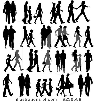 Royalty-Free (RF) Silhouettes Clipart Illustration by KJ Pargeter - Stock Sample #230589