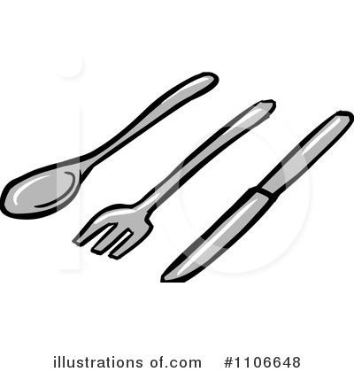 Royalty-Free (RF) Silverware Clipart Illustration by Cartoon Solutions - Stock Sample #1106648