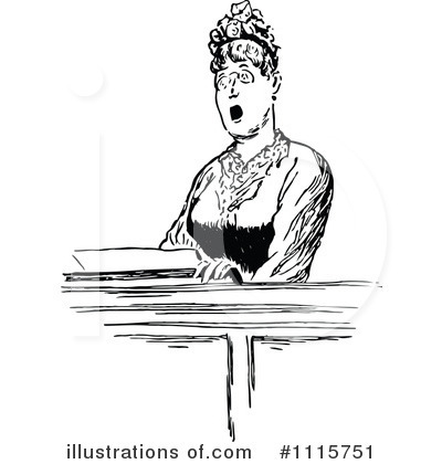 Royalty-Free (RF) Singing Clipart Illustration by Prawny Vintage - Stock Sample #1115751