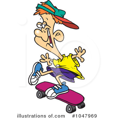 Skateboarding Clipart #1047969 by toonaday