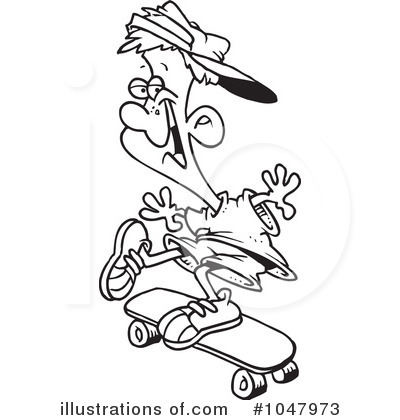 Royalty-Free (RF) Skateboarding Clipart Illustration by toonaday - Stock Sample #1047973
