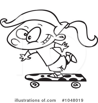 Skateboarding Clipart #1048019 by toonaday