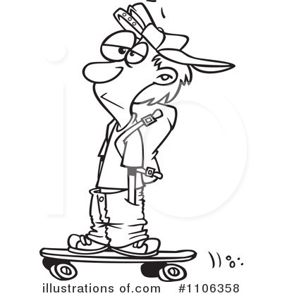Royalty-Free (RF) Skateboarding Clipart Illustration by toonaday - Stock Sample #1106358