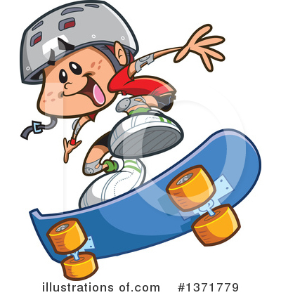 Royalty-Free (RF) Skateboarding Clipart Illustration by Clip Art Mascots - Stock Sample #1371779