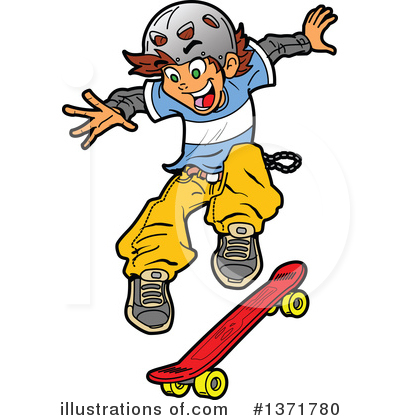 Royalty-Free (RF) Skateboarding Clipart Illustration by Clip Art Mascots - Stock Sample #1371780