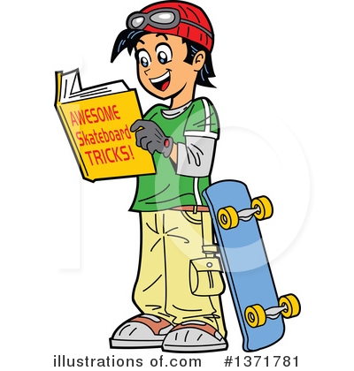 Royalty-Free (RF) Skateboarding Clipart Illustration by Clip Art Mascots - Stock Sample #1371781