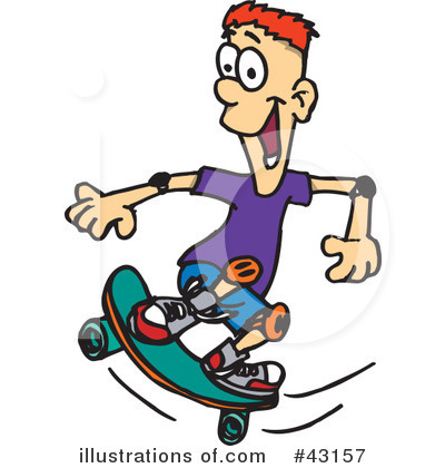 Royalty-Free (RF) Skateboarding Clipart Illustration by Dennis Holmes Designs - Stock Sample #43157
