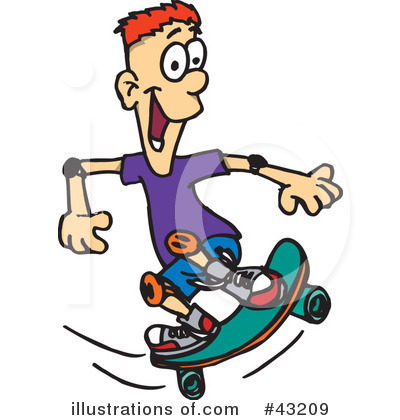 Royalty-Free (RF) Skateboarding Clipart Illustration by Dennis Holmes Designs - Stock Sample #43209