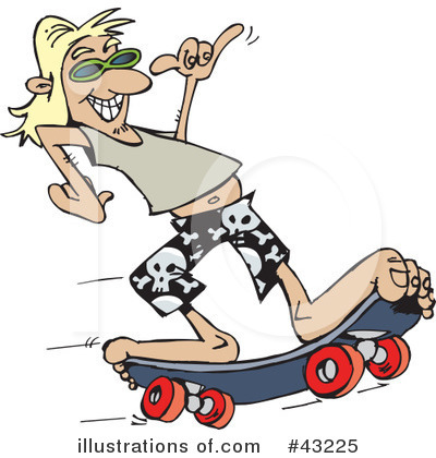 Royalty-Free (RF) Skateboarding Clipart Illustration by Dennis Holmes Designs - Stock Sample #43225