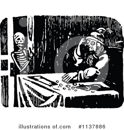 Royalty-Free (RF) Skeleton Clipart Illustration by Prawny Vintage - Stock Sample #1137886