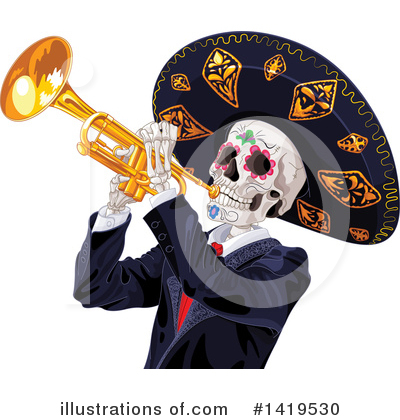 Royalty-Free (RF) Skeleton Clipart Illustration by Pushkin - Stock Sample #1419530