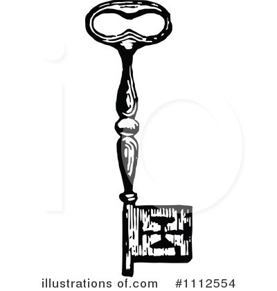 Royalty-Free (RF) Skeleton Key Clipart Illustration by Prawny Vintage - Stock Sample #1112554