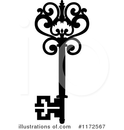 Royalty-Free (RF) Skeleton Key Clipart Illustration by Vector Tradition SM - Stock Sample #1172567